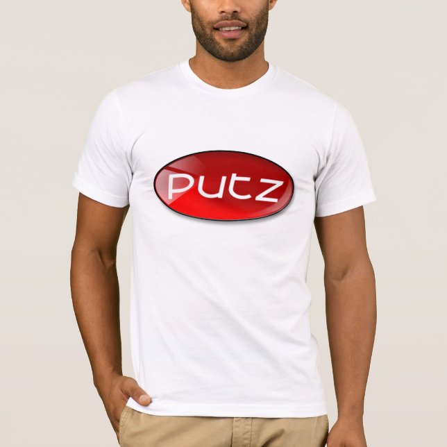Glänzendes rotes Putz T-Shirt (Vorderseite)