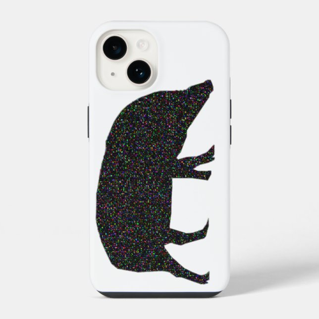 Glänzendes Schwein iPhone 14 Hülle (Rückseite)
