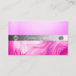 Glänzendes Silber-Sparkling-Glitter-Diamanten Rosa Visitenkarte