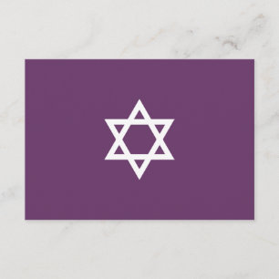 Glänzendes Stern-Bar Mitzvah UAWG in Lila RSVP Karte