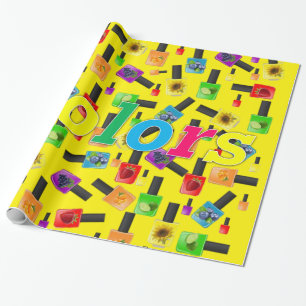 glänzendes Umschlagpapier, Nagelpolngelbe Farben Geschenkpapier
