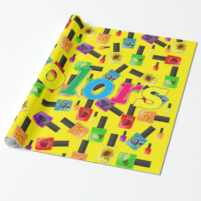 glänzendes Umschlagpapier, Nagelpolngelbe Farben Geschenkpapier (Ungerollt)