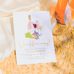 Glänzendes Vino Before Vows Weinverkostung Brautpa Folieneinladung
