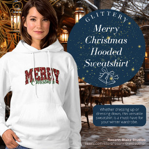 Glänzendes Weihnachts-Sweatshirt mit Kapuze Hoodie
