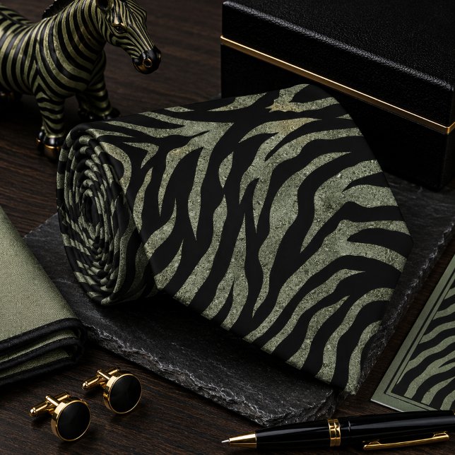 Glänzendes Zebra Wildtier-Muster Krawatte (Von Creator hochgeladen)