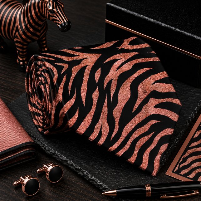 Glänzendes Zebra Wildtier-Muster Krawatte (Von Creator hochgeladen)