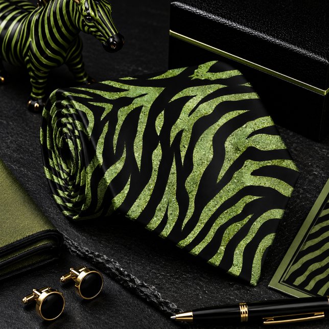 Glänzendes Zebra Wildtier-Muster Krawatte (Von Creator hochgeladen)