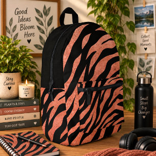 Glänzendes Zebramuster Bedruckter Rucksack