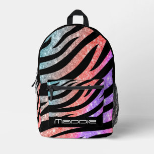 Glänzendes Zebrastreifen-Muster Druck-Rucksack Bedruckter Rucksack