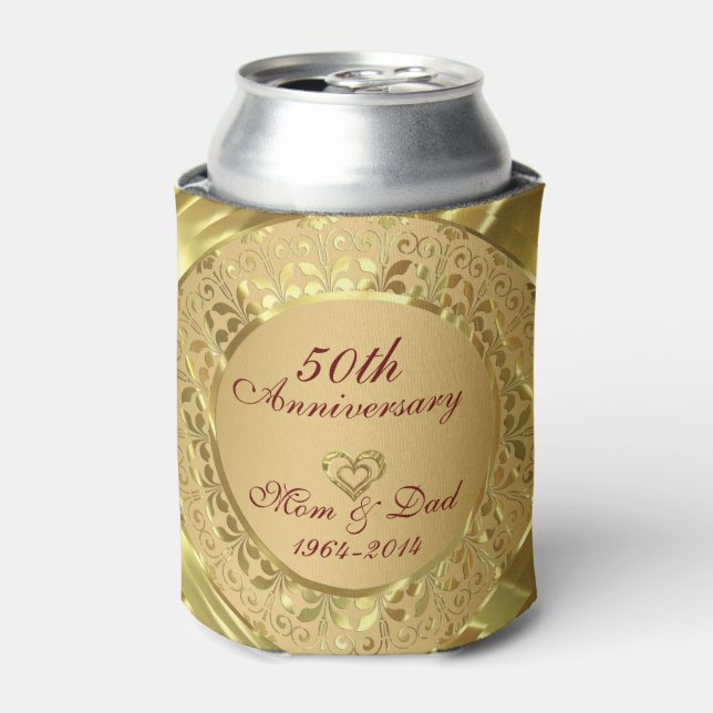 GlanzGold 50. Hochzeitstag Dosenkühler (Kanne Vorderseite)