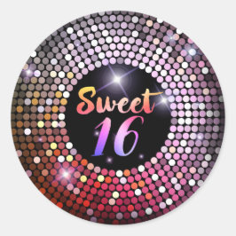 Glanzlichter Moderner Chic Sweet 16 Runder Aufkleber