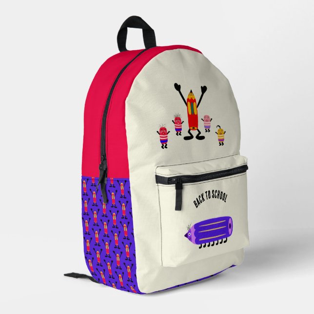 Glanzstifte Bedruckter Rucksack (Rückseitige Ecke links)