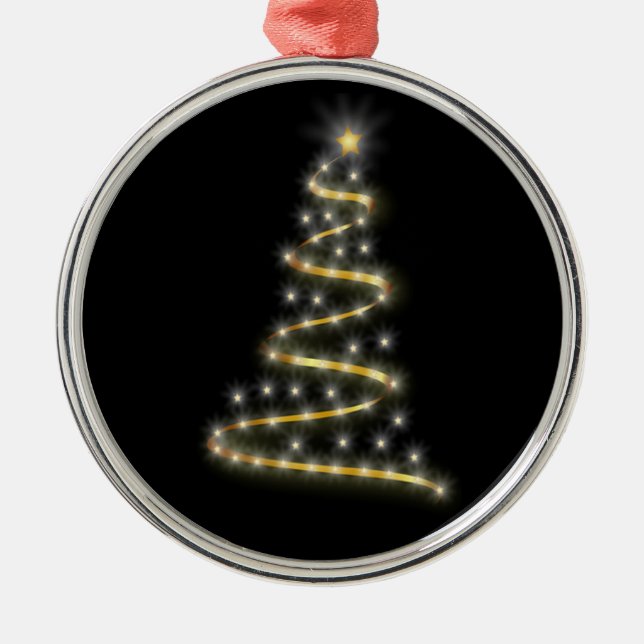 Glanzvoller und glänzender Weihnachtsbaum Ornament Aus Metall (Vorne)