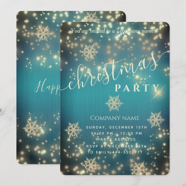 Glanzvolles Weihnachtsfest im Unternehmen Einladung (Vorne/Hinten)
