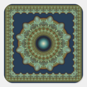 Glaring gerahmte Fraktal Dekoration Quadrat Aufkle Quadratischer Aufkleber