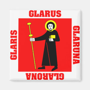 Glarus die Schweiz Bezirk-Flagge Magnet