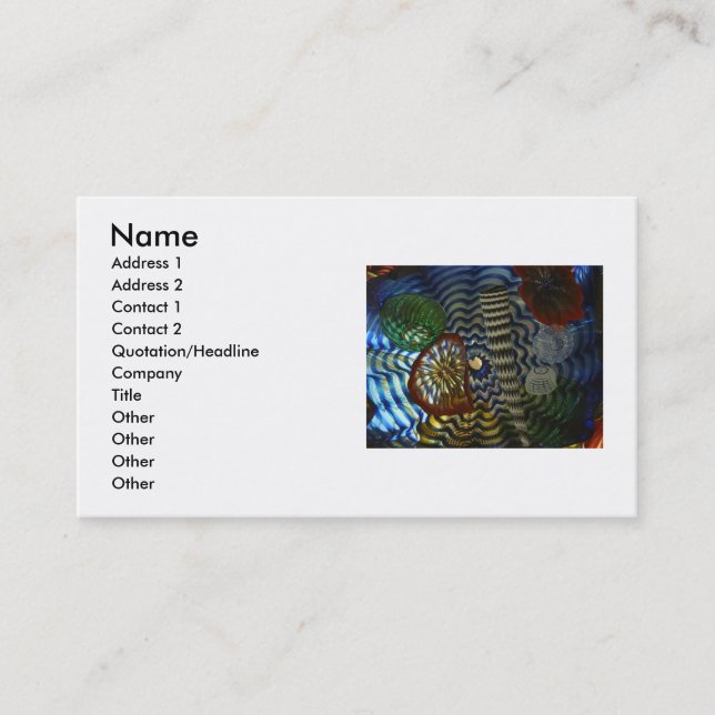 Glas Art Business Card Visitenkarte (Vorderseite)