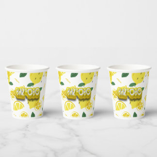 Glas aus Acrylglas, elqares-lCitron Pappbecher