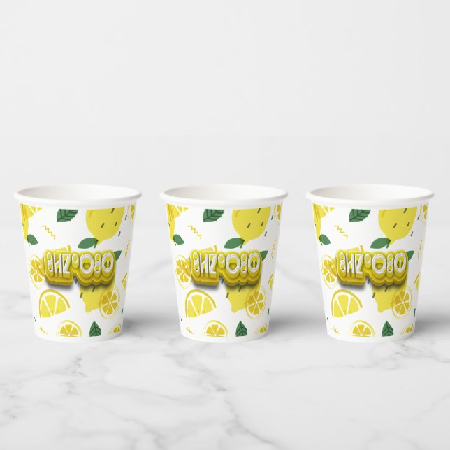 Glas aus Acrylglas, elqares-lCitron Pappbecher (Multi)