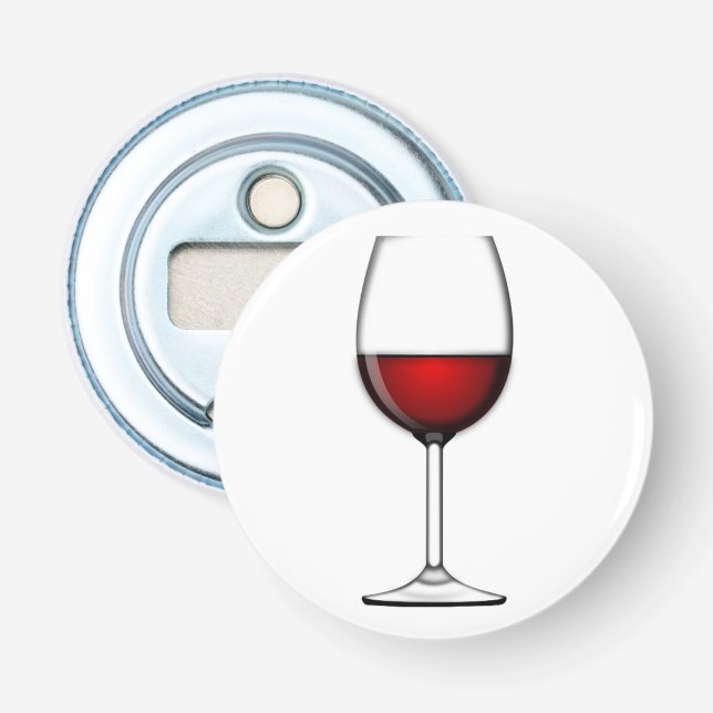 GLAS AUS ROTEM WEIN FLASCHENÖFFNER (Vorderseite)