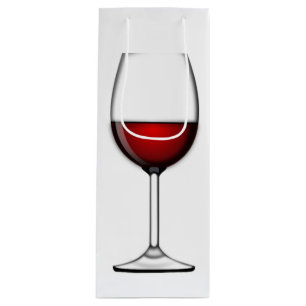 GLAS AUS ROTEM WEIN GESCHENKTÜTE FÜR WEINFLASCHEN