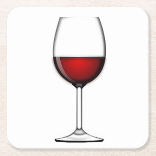 GLAS AUS ROTEM WEIN RECHTECKIGER PAPPUNTERSETZER