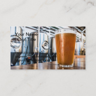 Glas Bier am Microbrewery Visitenkarte