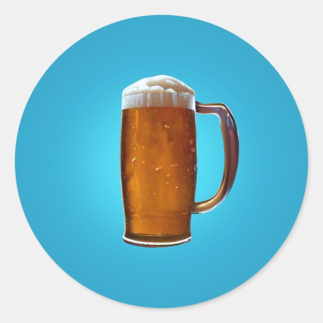 Glas Bier Runder Aufkleber (Vorderseite)