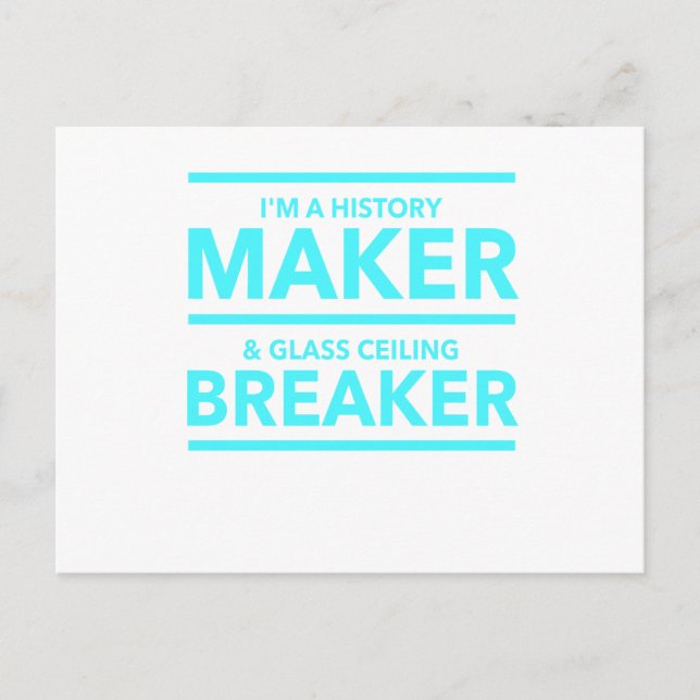 GLAS CEILING BREAKER GESCHICHTE T - SHIRT POSTKARTE (Vorderseite)