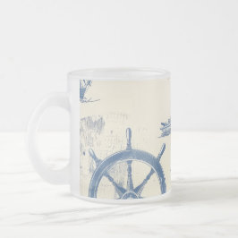 Glas-Cup mit Meereselementen Mattglastasse