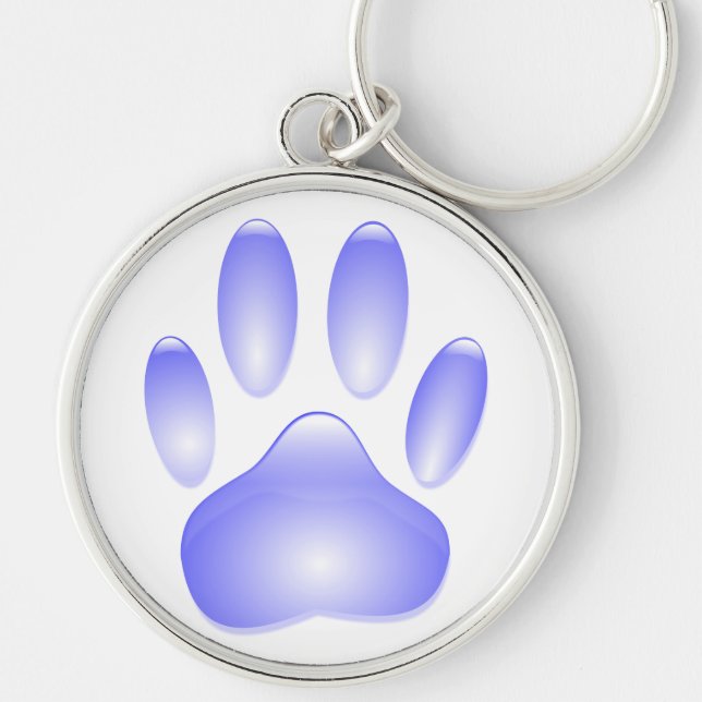Glas Dog Paw Print Award Schlüsselanhänger (Vorne)