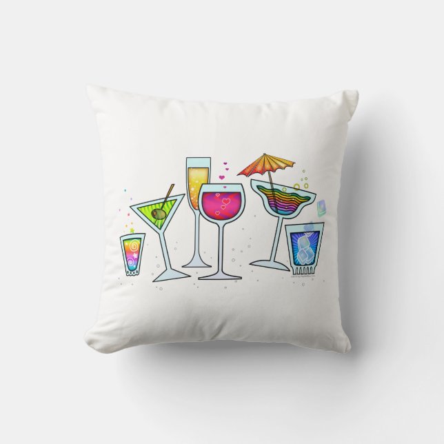 GLAS DURCH COCKTAIL oder LUMBAR PILLOW Kissen (Vorderseite)