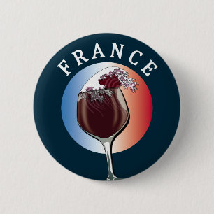 Glas französischen Weins - Frankreich Button