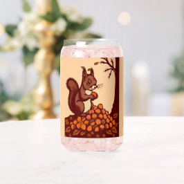 🐿️ Glas in Form einer Dose Eichhörnchen im Herbst