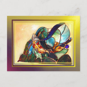 Glas Japanischer Koi Fisch Innovative Kunst Postka Postkarte