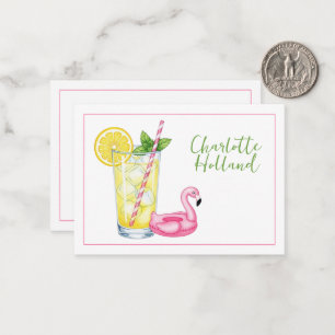 Glas Limonade mit Flamingo Mitteilungskarte