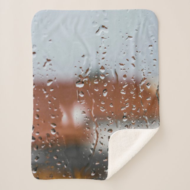 Glas mit Regentropfen Sherpadecke (Vorderseite)