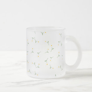 Glas-Mug mit Gänseblümchen-Blumenmotiv Handgezei Mattglastasse