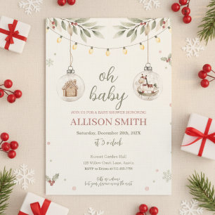 Glas-Ornament-Baby-Shower-Einladung Winter-Thema Einladung