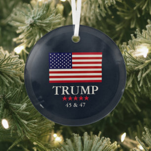 GLAS PRÄSIDENT DONALD TRUMP WEIHNACHTSORNAMENT