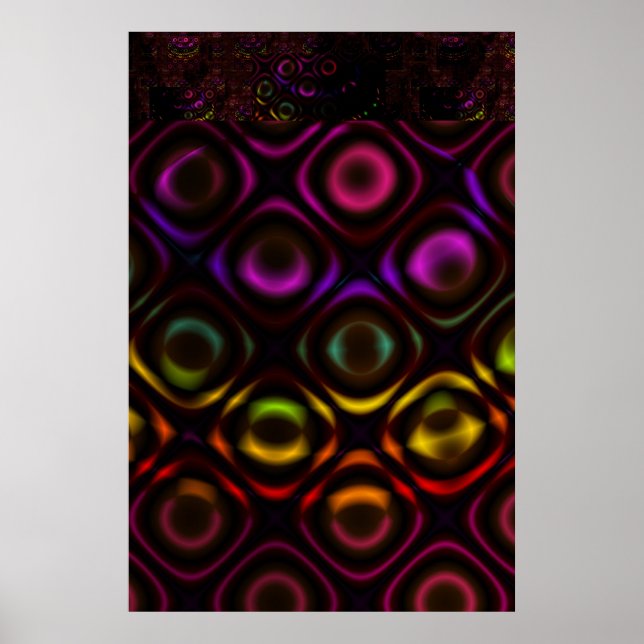 Glas | Rainbow Fraktal Art Poster (Vorne)