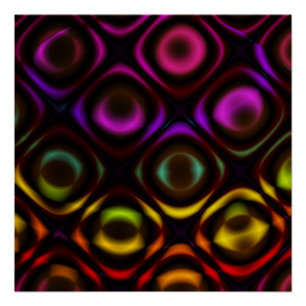Glas Rainbow Fraktal Art Poster
