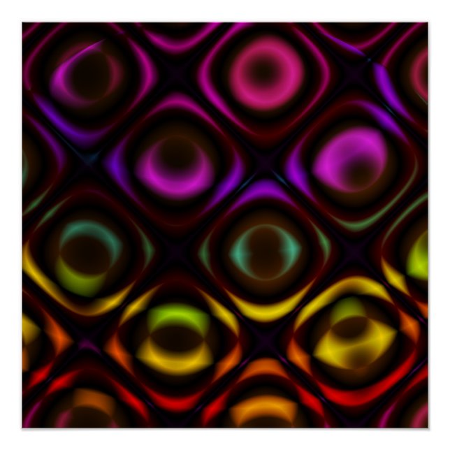 Glas | Rainbow Fraktal Art Poster (Vorderseite)