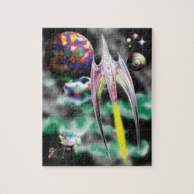 Glas-Raketen-Puzzle (Vertikal)