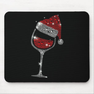 Glas Rotwein Weihnachtsmann Hut Weihnachten Für Mä Mousepad