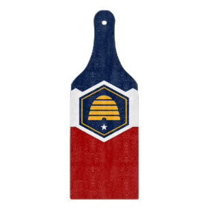 Glas-Schneidbrett-Paddel mit Flagge Utah, USA Schneidebrett