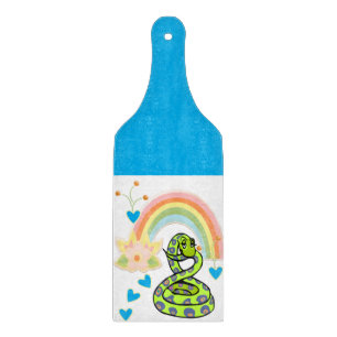 Glas Schneidbrett Schlange Regenbogen Blau Schneidebrett