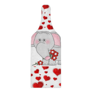 Glas Schneidbrett Valentinstag Elefant Schneidebrett