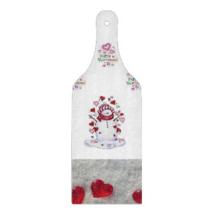 Glas Schneidbrett Valentinstag Schneemann Schneidebrett