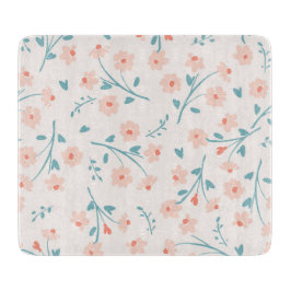 GLAS-SCHNITTSTELLE: PINK-BLUMENPATTER SCHNEIDEBRETT